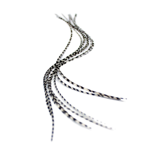 (7 Feathers) Real Feather Hair Extensions Kit - XXL 11-13 inch - Grizzly
