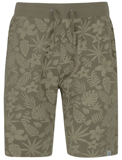Shorts Maya Loop Back Fleece Flower Print Shorts In Amazon Khaki - South Shore / S - Tokyo Laundry