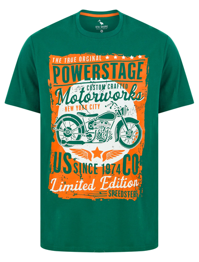 T-Shirts Powerstage Motif Cotton Jersey T-Shirt in Evergreen - South Shore / S - Tokyo Laundry