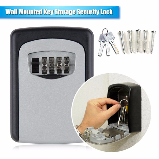 OUTDOOR SECURITY WALL MOUNTED KEY SAFE BOX CODE SECURE LOCK STORAGE 4 Digit UK