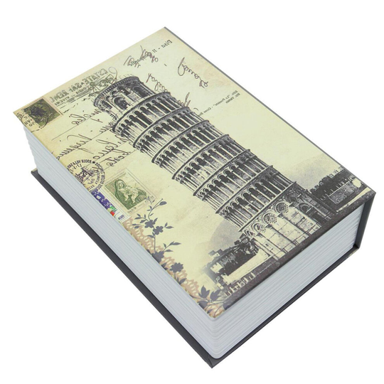 (Leaning Tower of Pisa) Cash Money Storage Lock Book Safe Box Case