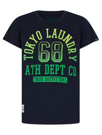 T-Shirts Boys Fader 68 Motif Cotton T-Shirt in Sky Captain Navy - Kids / 3-4 Years - Tokyo Laundry