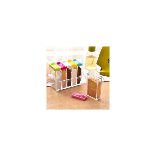 6ps/Set Seasoning Bottle Box Jar Condiment Storage Container Rack Herb Spice UK