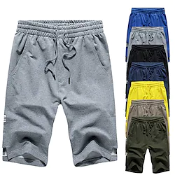 Men's Swim Shorts Swim Trunks Board Shorts Pocket Drawstring Elastic Waist Solid Color Comfort Breathable Knee Length Casual Holiday Going out Streetwear Stylish ArmyGreen Black Lightinthebox