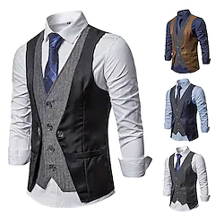 Gentleman Kingsman Vintage Masquerade Vest Waistcoat Outerwear Men's Adults' Costume Vintage Cosplay Event / Party Sleeveless Vest Halloween / Washable / Polyester / # / # / # Lightinthebox