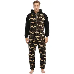 Adults' Kigurumi Pajamas Nightwear Printing Onesie Pajamas Flannel Cosplay For Men and Women Christmas Animal Sleepwear Cartoon Festival / Holiday Costumes Lightinthebox