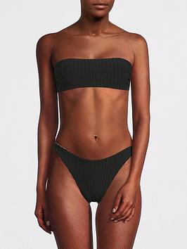 Solid & Striped The Annabelle Reversible Solid Rib Top - Black/Marshmallow