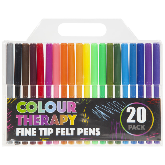 Colour Therapy - Fine Tip Felt Pens (20 Pack)