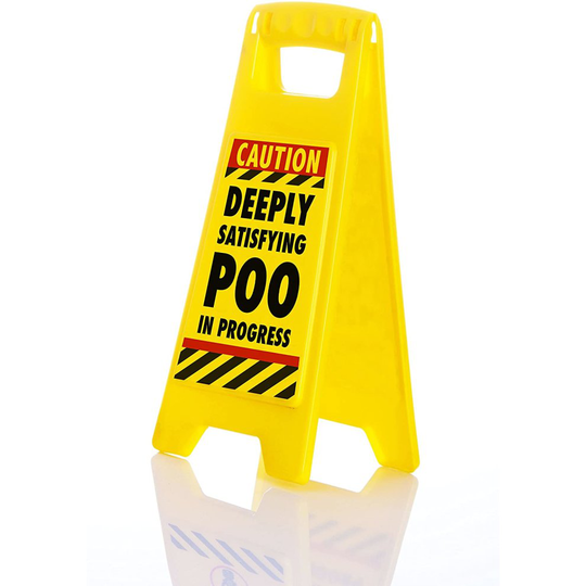 Boxer Deeply Satisfying Poo in Progress Novelty Toilet Humour Warning Sign | Hilarious Secret Santa Gift For Him, 11.8cm x 25cm