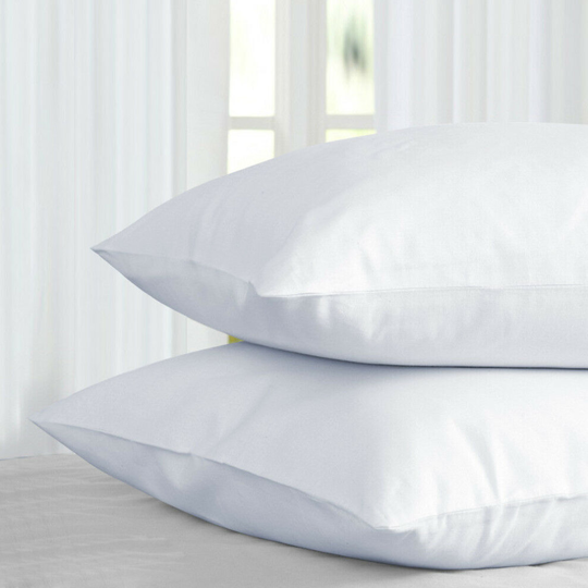 (White) 2 X Pillow Case Luxury Fine Bedroom Pillows Cover