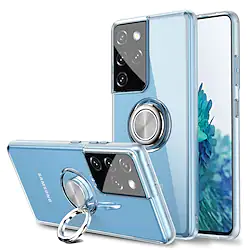 Metal Ring Holder Case For Samsung Galaxy S22 Ultra Plus S20 Ultra S20 Plus Soft TPU Silicone Clear Back Cover For Samsung Galaxy S22 Ultra Plus Note 20 Ultra S10 S9 Plus Lightinthebox