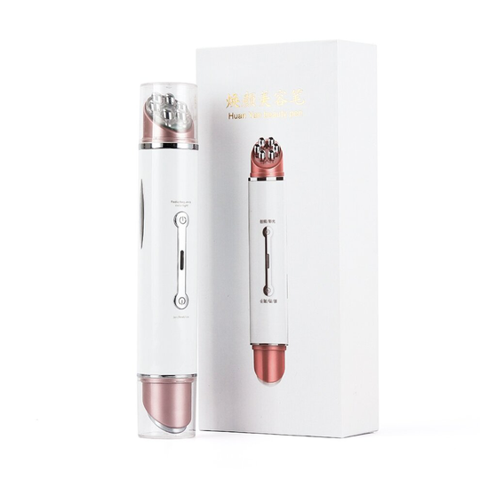 (with box) 2 In 1 Facial Eye Massager, Rf Ems Led Light Vibration Massage Beauty Pen EMS Frequency LED Face Lifitng Skin Rejuvenation Wrinkle Remover