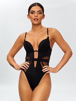 Ann Summers Swim Sunkissed Swimsuit - Black, Black, Size 34Dd, Women