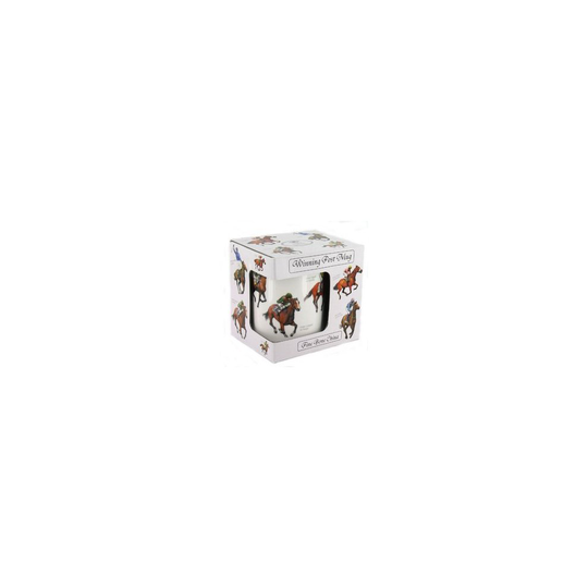 The Leonardo Collection Winning Post Fine China Windsor Mug ,Horse Racing Design, Famous Horses & Jockeys Perfect Cup for Fans of Horse Racing