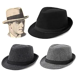 The Great Gatsby Gangster Retro Vintage Roaring 20s 1920s All Seasons Panama Hat Men's All Teen Costume Hat Vintage Cosplay Event / Party Festival Normal Hat New Year / Hand wash / Masquerade Lightinthebox