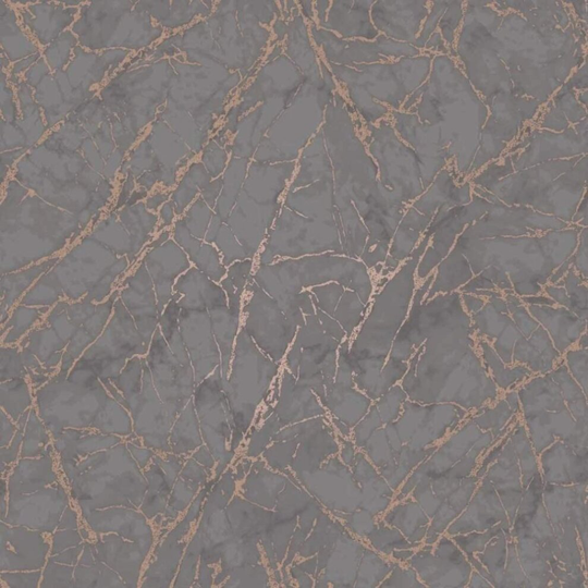 Metallic Marble Wallpaper Charcoal and Copper Fine Decor FD42267