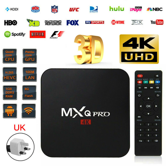TV BOX SMART Android 7.1 4K MXQ Pro WiFi Quad Core 3D Media Player