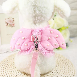 Rodents Dog Cat Harness Leash Mini Walking Cute and Cuddly Bowknot Bowknot PU Leather / Polyurethane Leather Husky Alaskan Malamute Japanese Spitz Beagle Shiba Inu Pug Blue Pink Lightinthebox