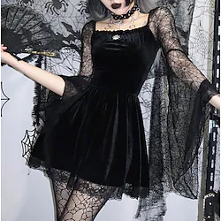 Goth Girl Retro Vintage Punk Gothic Steampunk Dress Masquerade Women's Lace Costume Vintage Cosplay Dress Masquerade Lightinthebox