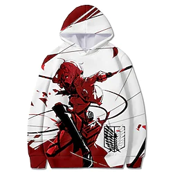 Inspired by Attack on Titan Mikasa Ackerman Hoodie Cartoon Manga Anime Harajuku Graphic Kawaii Hoodie For Men's Women's Unisex Adults' 3D Print 100% Polyester Lightinthebox