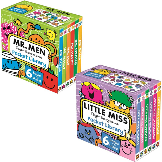 Mr. Men & Little Miss Pocket Library 2 Books Box Set Roger Hargreaves