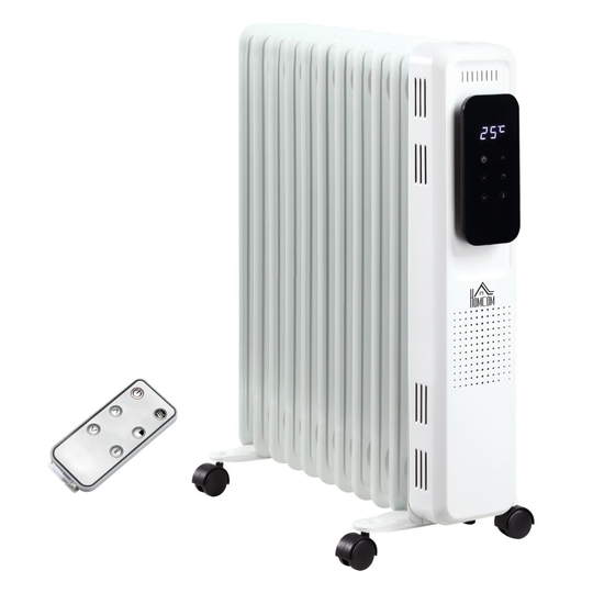 HOMCOM 2720W Oil Filled 11 Fin Portable Radiator w/ Remote Control