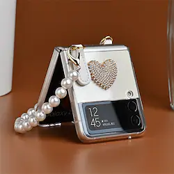 Phone Case For Samsung Galaxy Flip Z Flip 4 Z Flip 3 Bumper Frame Rhinestone Full Body Protective Crystal Diamond PC Lightinthebox