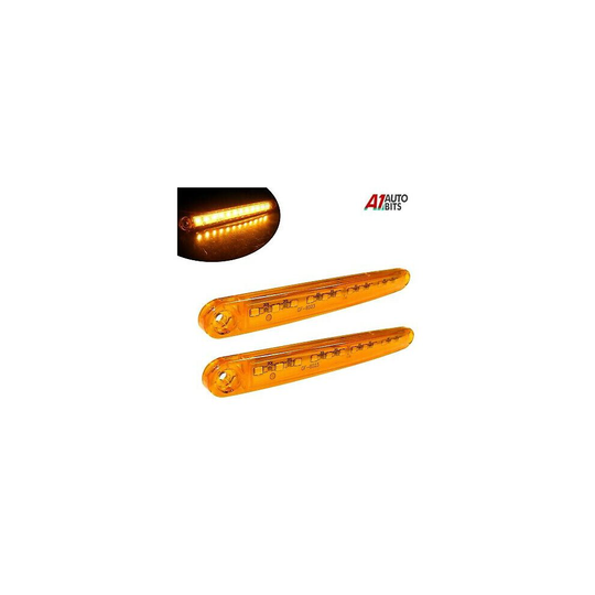 Pack Of 2 12v Smd 12 Led Orange Side Marker Lights Position Truck Van Caravan Rv