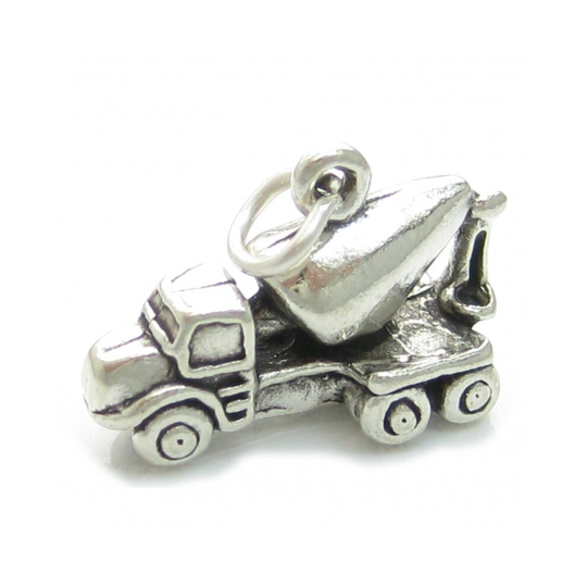 Cement Mixer Truck sterling silver charm .925 x 1 Workmen charms