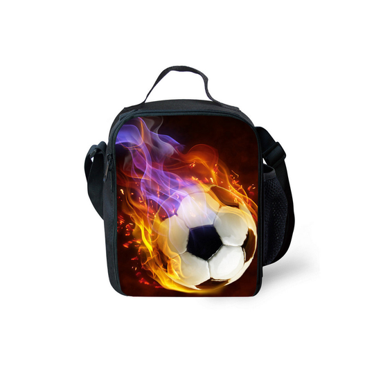 (02) Football Lunch Bag Thermal Insulated Cooler School