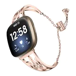 1 pcs Smart Watch Band for Versa 3 / Sense Versa 4 fitbit sense / Versa 3 Versa 4 Stainless Steel Smartwatch Strap Bling Diamond Jewelry Bracelet Replacement Wristband Lightinthebox