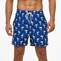 Men's Swim Trunks Swim Shorts Quick Dry Board Shorts Bathing Suit with Pockets Mesh Lining Drawstring Swimming Surfing Beach Water Sports Floral Stripes Summer Lightinthebox