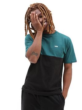 Vans Colourblock Short Sleeve T-Shirt - Teal/Black, Teal/Black, Size Xs, Men