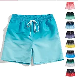 Men's Gradient Swim Shorts Swim Trunks Board Shorts Drawstring Elastic Waist Gradient Comfort Breathable Short Casual Holiday Beach Streetwear Stylish Lightinthebox