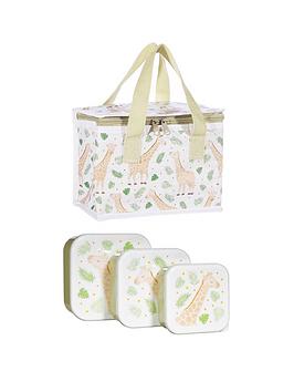 Sass & Belle Gigi Giraffe Lunch Bag and Set of 3 Lunch Boxes, One Colour, Women
