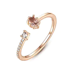 Open Ring Gift Classic Rose Gold S925 Sterling Silver Precious Cute Stylish 1PC Synthetic Diamond Lightinthebox