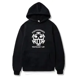 Inspired by One Piece Trafalgar·Law Hoodie Cartoon Manga Anime Front Pocket Graphic Hoodie For Men's Women's Unisex Adults' Hot Stamping 100% Polyester Street Daily Lightinthebox