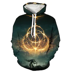 Inspired by Elden Ring Hero Hoodie Cartoon Manga Anime Harajuku Graphic Kawaii Hoodie For Men's Women's Unisex Adults' 3D Print 100% Polyester Lightinthebox