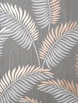 Fine Décor Cascade Leaf Grey/Rose Gold