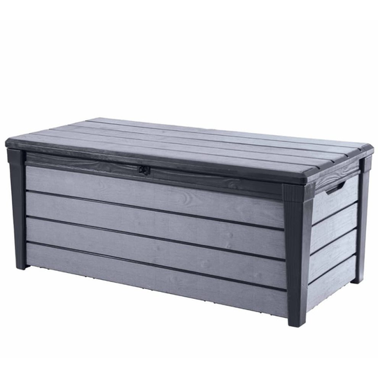 Keter Outdoor Storage Box Brushwood 455L Anthracite Home Entryway Trunk Chest