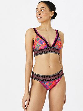 Accessorize Heatwave Tile Elastic Bikini Pant - Multi , Multi, Size 10, Women