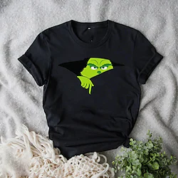 Grinch T-shirt Christmas Casual Dailywear Cartoon Anime Harajuku Graphic Kawaii T-shirt For Men's Women's Unisex Adults' Hot Stamping Lightinthebox