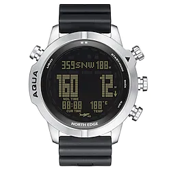 NORTH EDGE Digital Watch for Men's Men Digital Digital Sporty Outdoor Big Face Altimeter Compass Stopwatch Stainless Steel Silicone / One Year / Large Dial Lightinthebox