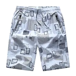 Men's Swim Shorts Swim Trunks Board Shorts Drawstring Elastic Waist Zipper Pocket Color Block Comfort Breathable Short Casual Holiday Beach Streetwear Stylish White Red Lightinthebox