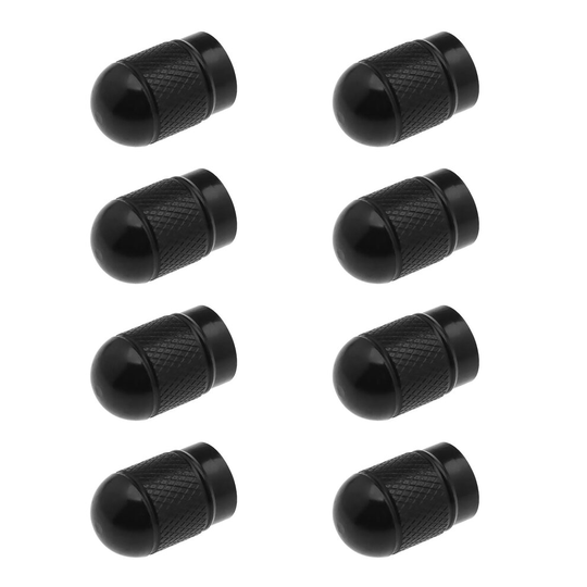 8x Aluminum Alloy Tire Valve Stem Caps Easy-Grip for Car Motorcycles Tyre Black