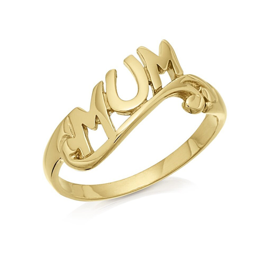 (O) F.Hinds Womens Fine Jewellery Elegant 9ct Yellow Gold Mum Ring