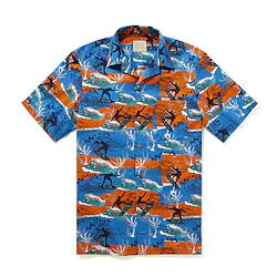 Men's Shirt Graphic Prints Waves Surf Turndown Blue 3D Print Casual Going out Short Sleeves Button-Down Print Clothing Apparel Tropical Designer Casual Hawaiian Lightinthebox