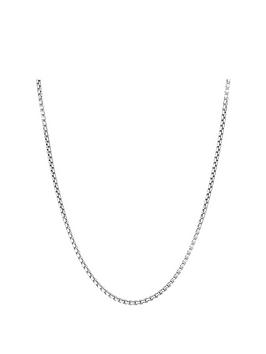 The Love Silver Collection Sterling Silver Rounded Adjustable Box Chain