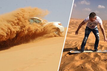 Thrilling Desert Safari Dubai Adventure with Sand Boarding and Barbecue Dinner