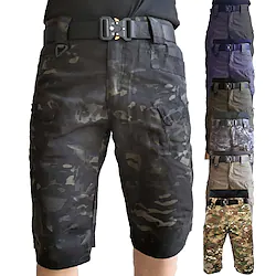 Men's Knee Length Cargo Shorts Hiking Shorts Multi-Pockets Quick Dry Breathable Tactical Shorts Summer Shorts Bottoms for Camping/Hiking Hunting Fishing Black Camo/Camouflage Lightinthebox